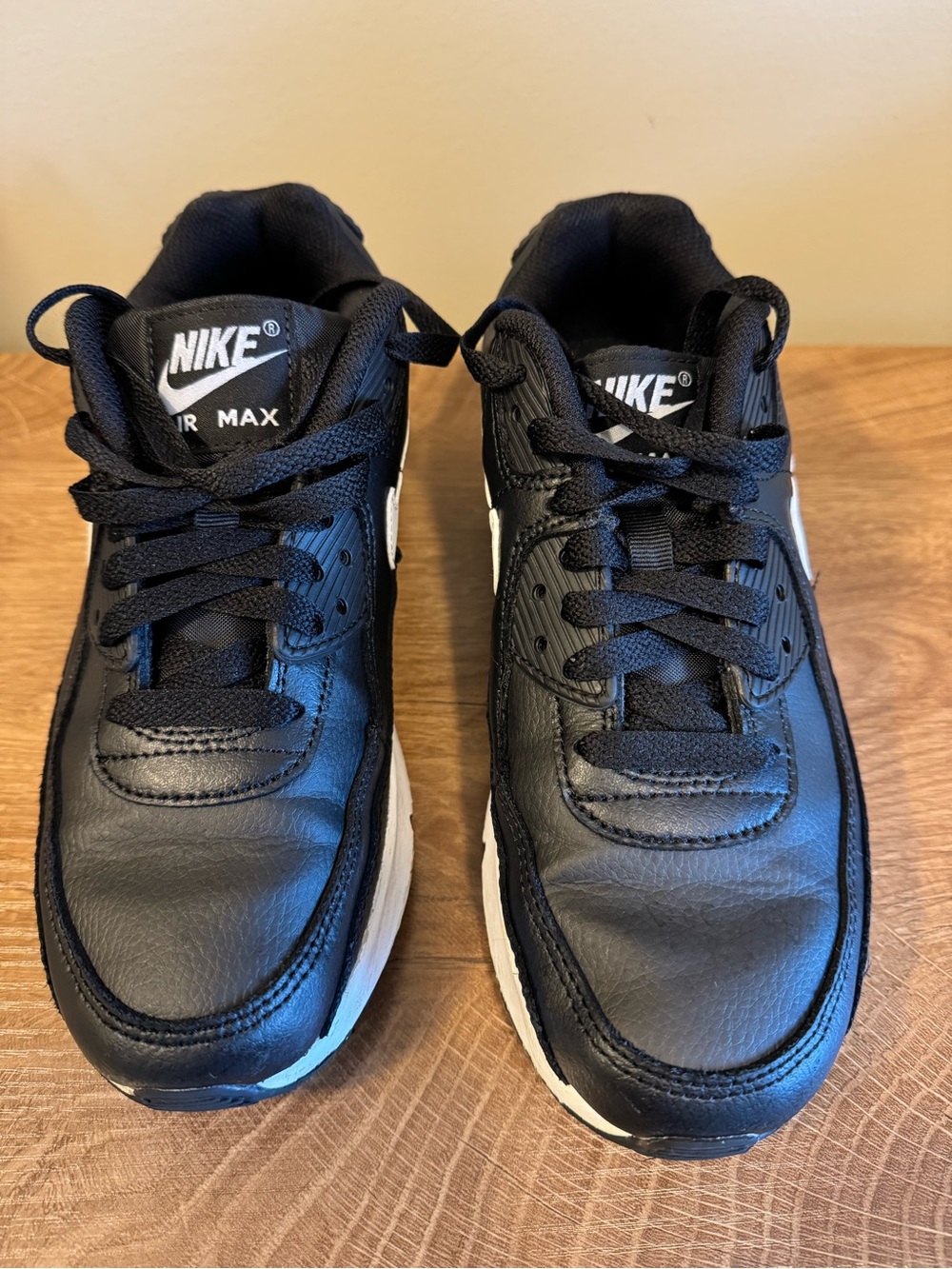 Nike Air Max 90 Youth Sneakers – Black/White – Size 4Y